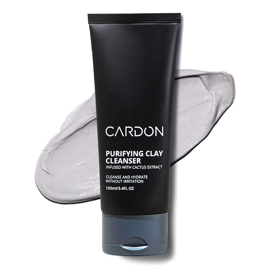 Cardon men's deep pore cleaning clay face wash bottle removes oil and impurities.