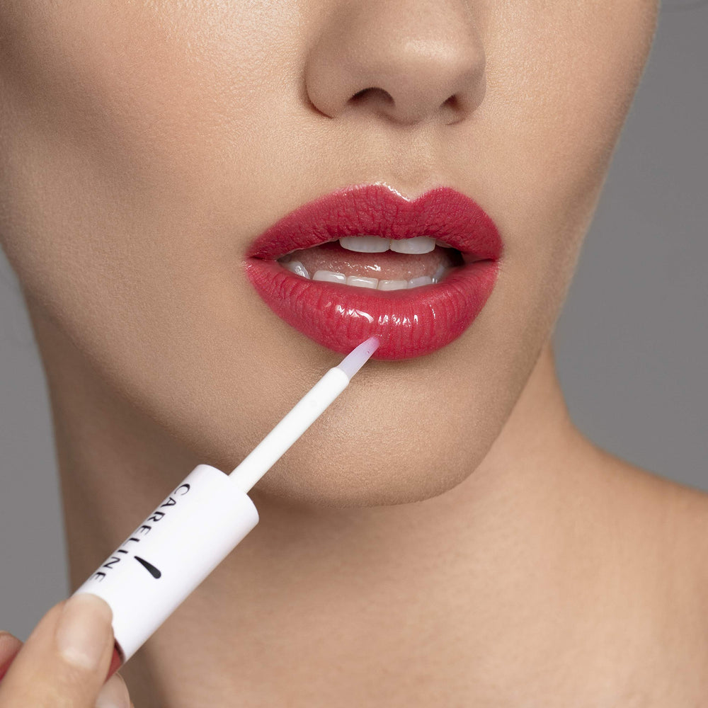 Careline Everlast glossy finish on lips adds sealed shine and moisture