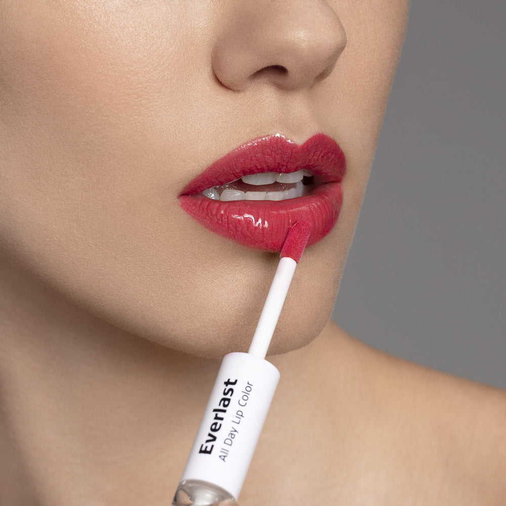 Careline Everlast Light Berry lip swatch highlights vivid shade and comfort