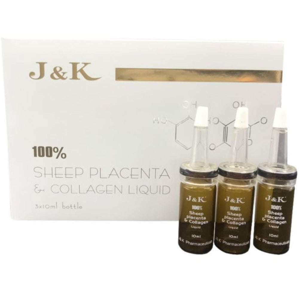 Careline J&K sheep placenta serum bottle delivering moisture and firming benefits.