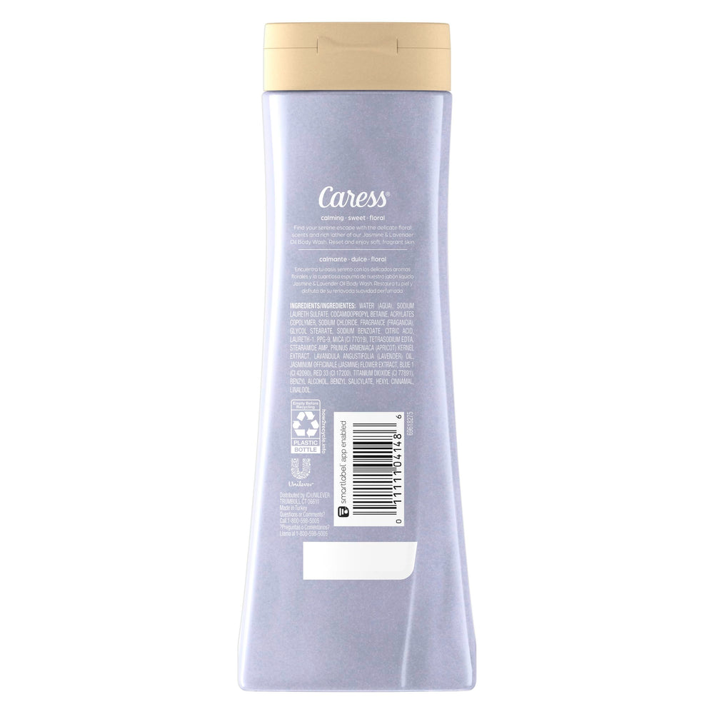 Caress Relaxing Jasmine Lavender lather delivers silky texture for luxurious cleansing