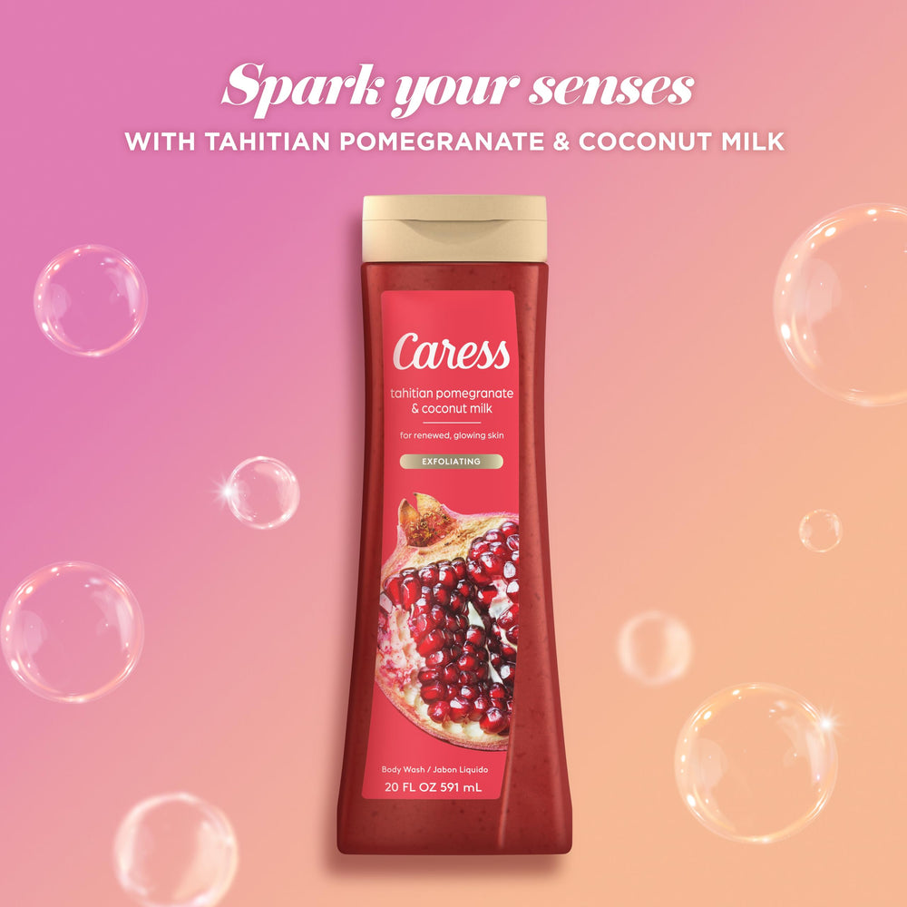Caress energizing sensory experience close-up conveys mood-boosting shower moments.