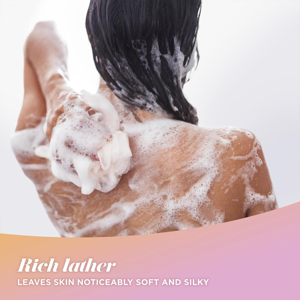 Caress sensory shower moment captures uplifting scent of peony and almond blossom.