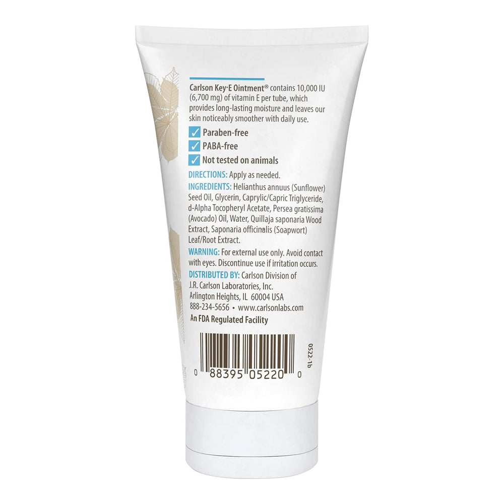 Carlson Key-E Ointment texture close-up highlights rich, nourishing consistency for very dry areas.