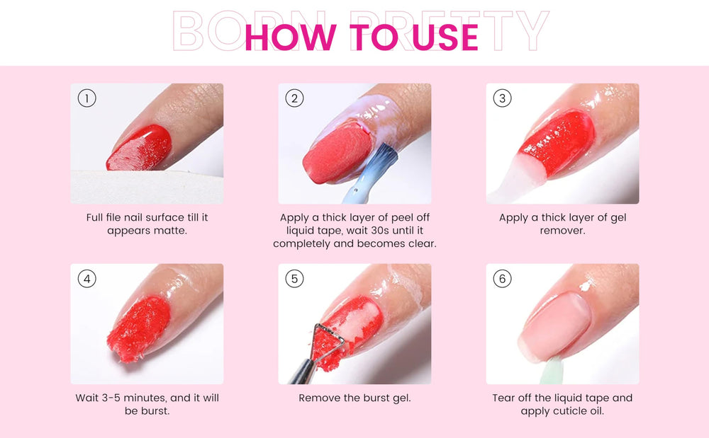 Remover works within minutes to lift gel polish.