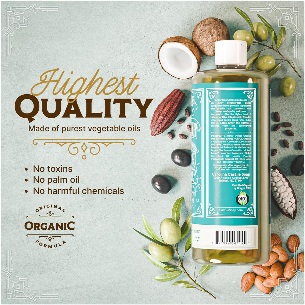 Carolina Castile Soap coconut oil component supports cleansing without harsh effects