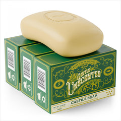 Carolina Castile Soap unscented bar pack for gentle cleansing.