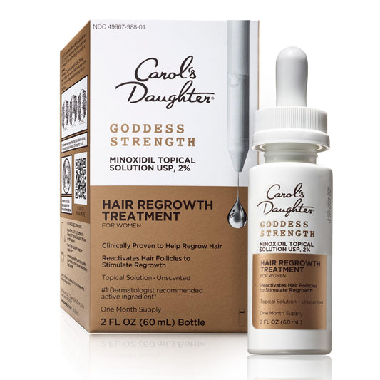 Carol's Daughter Goddess Strength bottle with pour for easy daily scalp application.