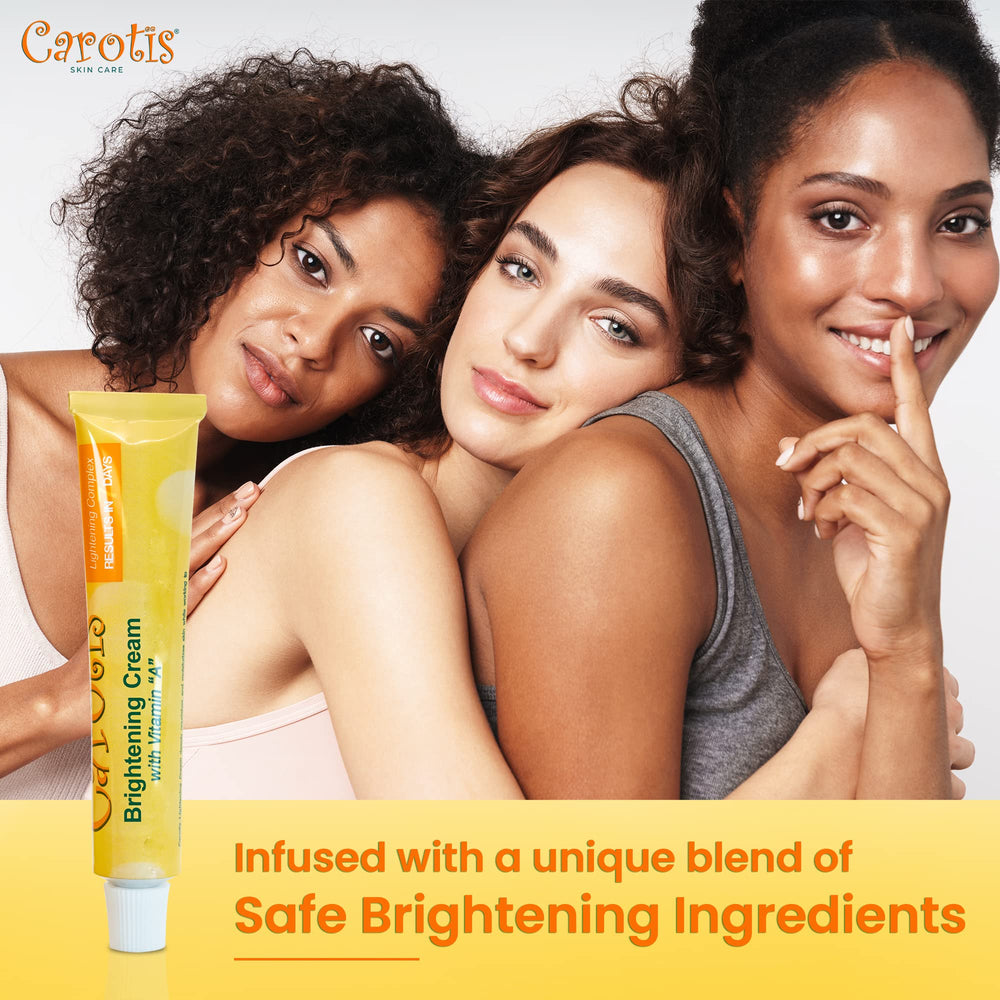 CAROTÏS Brightening Cream applied to face and hands for targeted use
