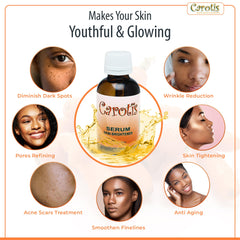 CAROTÏS ingredients label featuring alpha arbutin and beta carotene