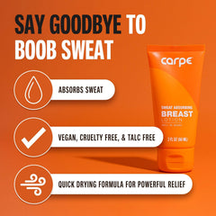 Carpe No-Sweat Breast application: smooth-on lotion ready to absorb sweat before clothing.