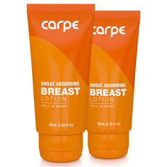 Carpe No-Sweat Breast pack-2-cover: box display highlighting dry folds for daily comfort.
