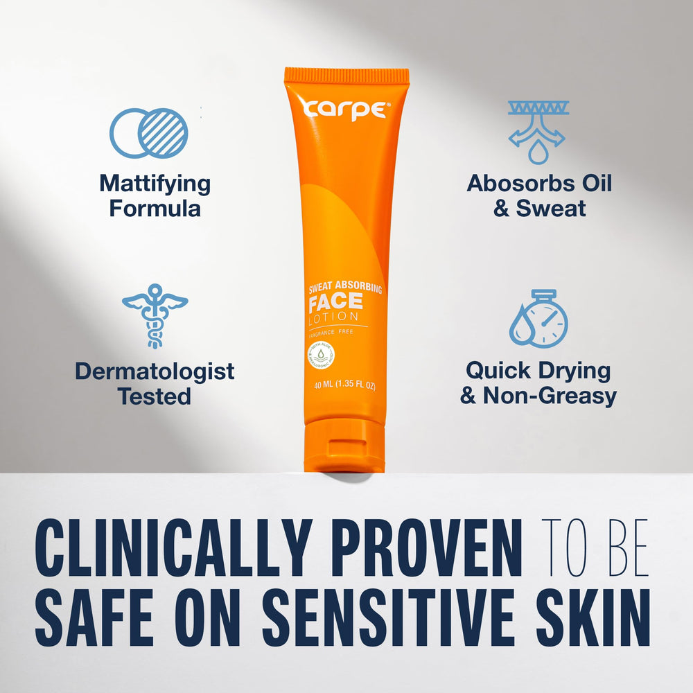 Close-up of Carpe Lotion texture highlighting matte finish and hydration.