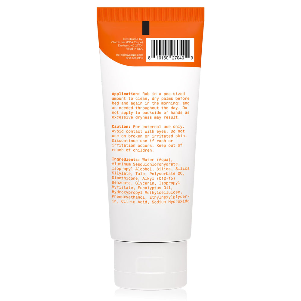 Carpe Sweat Absorbing Hand Lotion two-pack on shelf conveys value.