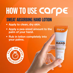 Two-pack box packaging of Carpe sweat-absorbing hand lotion