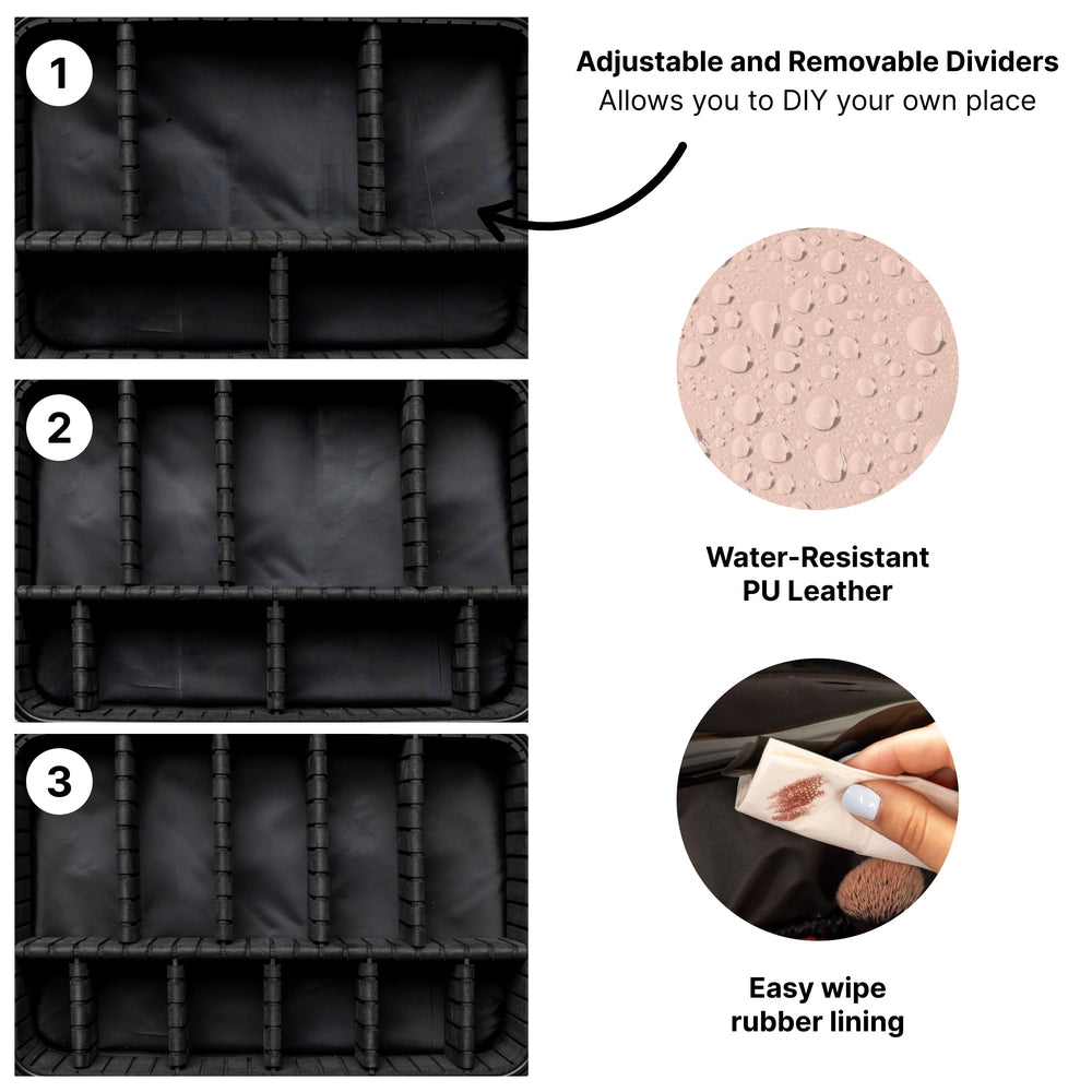 Carrywell adjustable dividers cosmetic storage adapts to different products