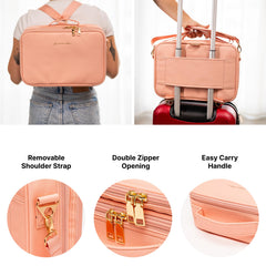 Carrywell hard train case cosmetics waterproof interior protects items during travel