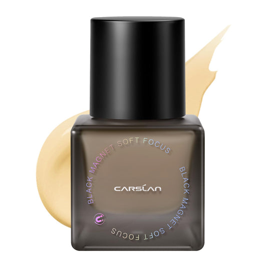 CARSLAN Black Magnet Foundation bottle close-up showing 24-hour matte finish for all-day wear