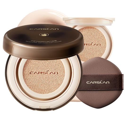 CARSLAN lasting air cushion compact close-up shows smooth coverage potential.