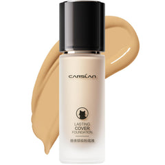 CARSLAN Lasting Cover Foundation bottle with pump for quick, mess-free application.