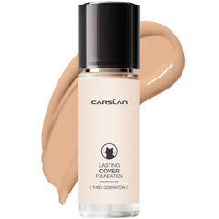 CARSLAN lasting cover foundation pump for precise, seamless application.