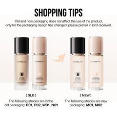 CARSLAN Lasting Moisture Foundation shown in multiple shade options.
