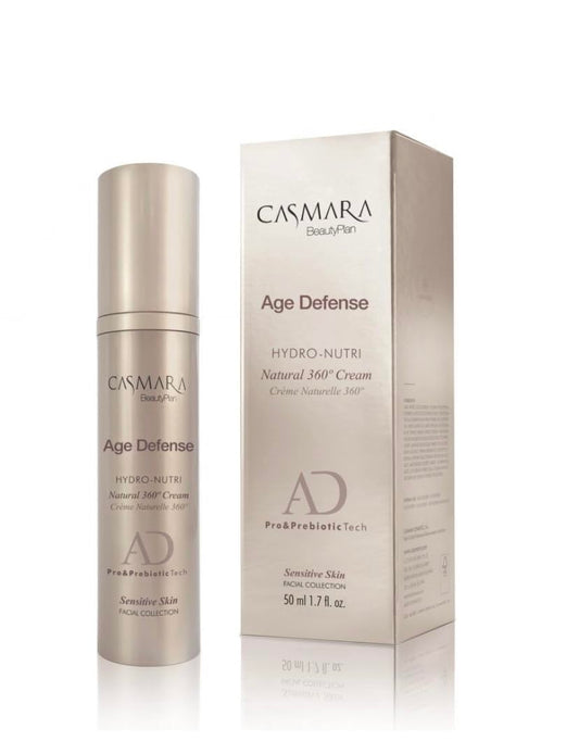 Casmara Age Defense Pro & Prebiotic Cream bottle close-up showing lightweight texture for daily use.
