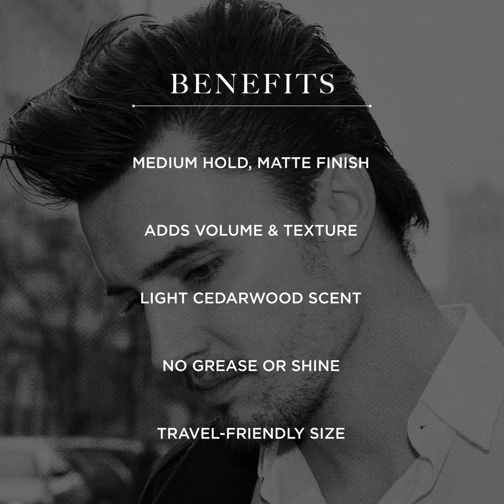 Caswell-Massey Fiber-Style hands apply pomade for textured volume.