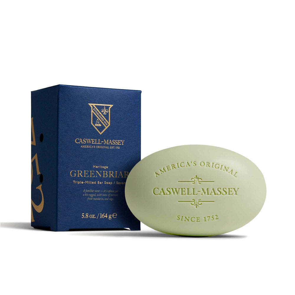 Caswell-Massey Greenbriar bar soap packshot for everyday use