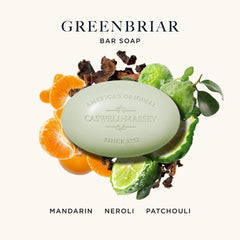 Close-up of Greenbriar bar soap texture and creamy lather