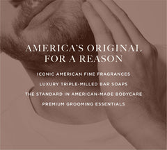 Caswell-Massey Heritage Almond Shave Cream packaging box signals timeless craftsmanship.