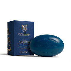Caswell-Massey Newport bar soap displaying marine fragrance notes for a refreshing cleanse