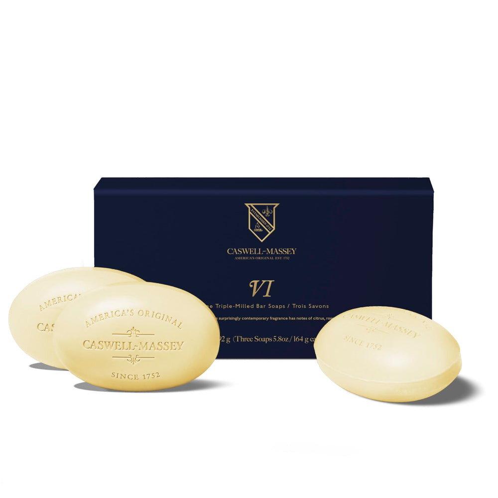 Caswell-Massey Number Six gift set box showcasing packaging for gifting