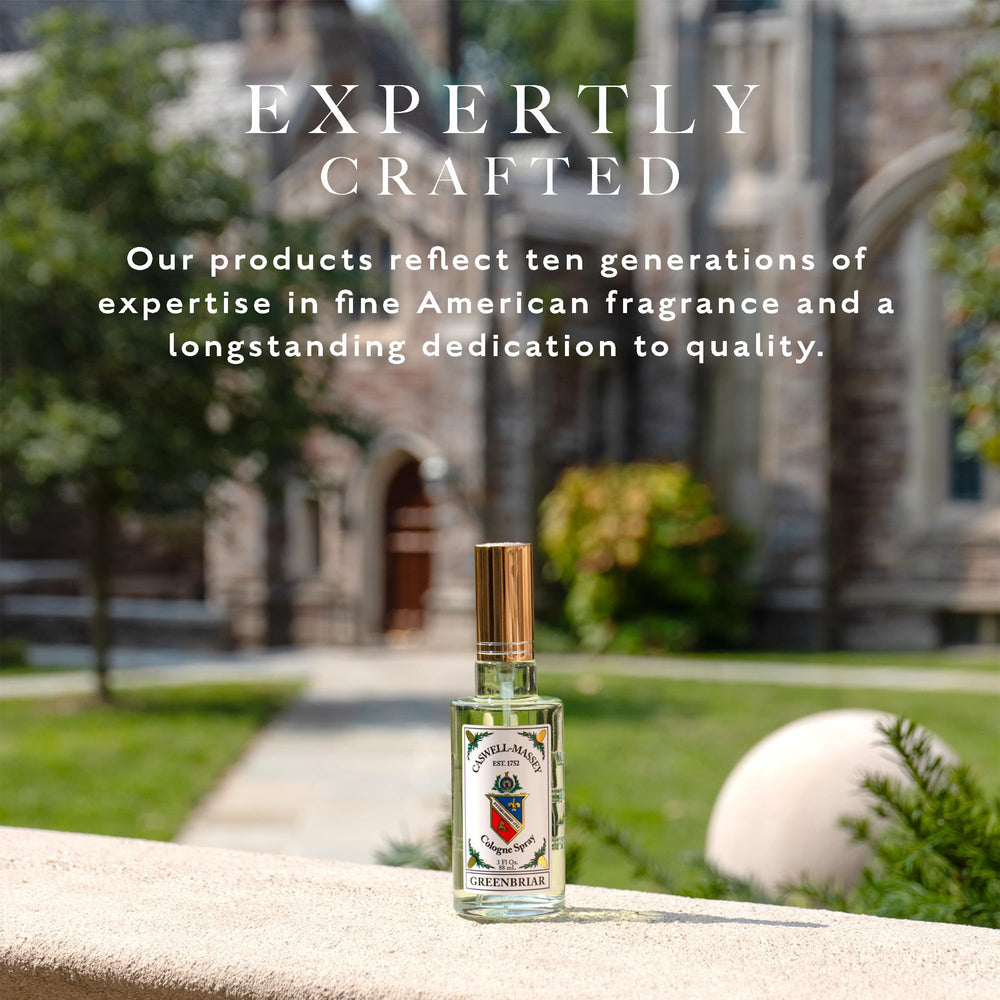 Caswell-Massey sandalwood bottle pour releasing warm, spicy notes for daily wear