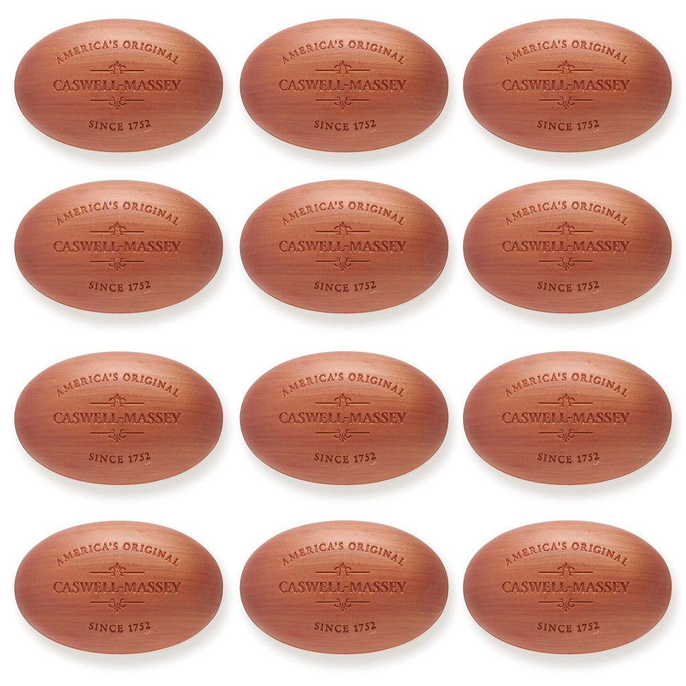 Caswell-Massey Woodgrain Sandalwood soap in bath setup demonstrates everyday care