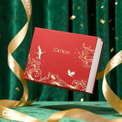 Catkin Lipstick Gift Set application test on lips suggests weightless wear with bold color