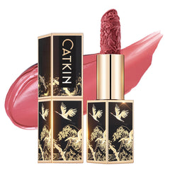 Catkin Moist Lipstick outer-case detail highlights heritage-inspired packaging for a premium look.