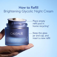 Caudalie night-cream application-scene suggests a calm nighttime routine.