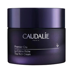 Caudalie Premier Cru Rich Cream jar shown with refillable packaging for sustainability