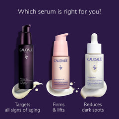Caudalie Premier Cru serum glow on cheek after application.