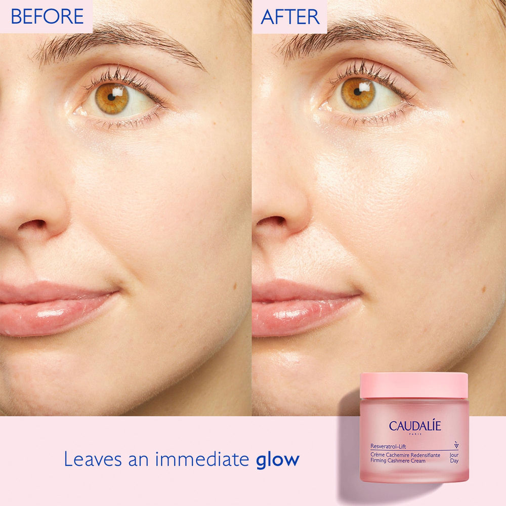 Caudalie Resveratrol-Lift cream being applied with a gentle massage