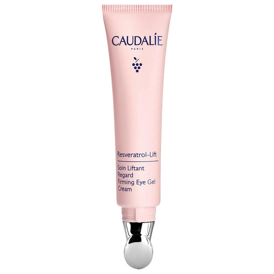 Caudalie Resveratrol-Lift eye gel with cooling metal applicator depuffs and firms the eye contour.