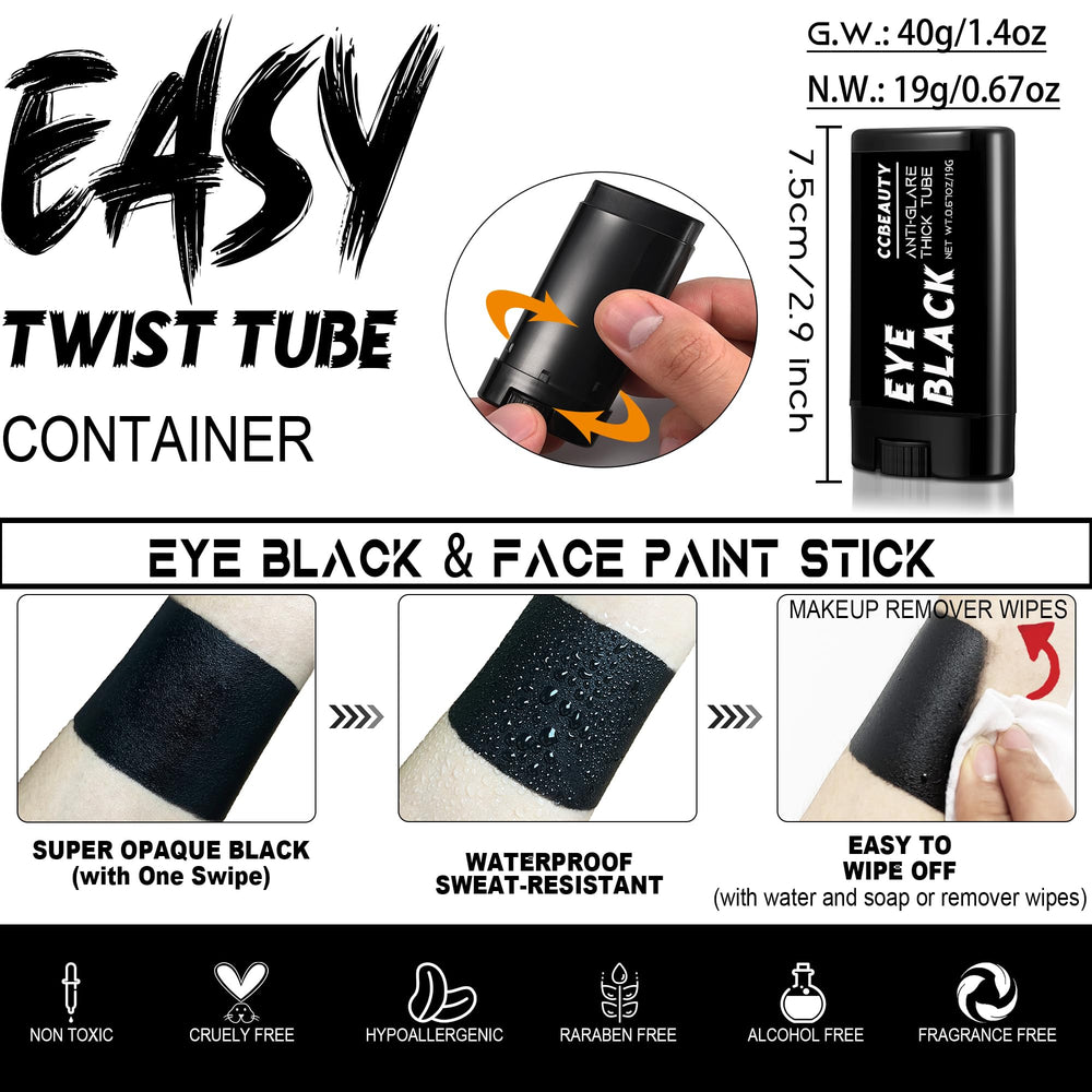 CCbeauty eyeblack stick fans wear for game day convenience.