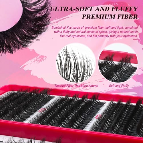CCODDY Bombshell Plus 200D lashes close-up with thick, fluffy volume.