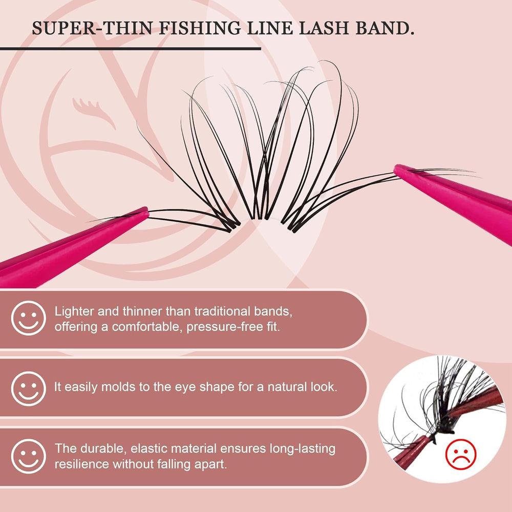CCODDY lash clusters transparent band blends with lashes.