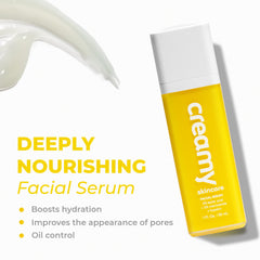 Close-up of lactic acid texture on creamy serum surface