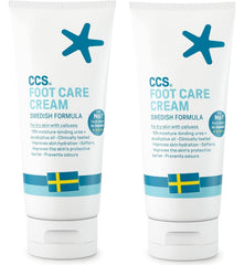 Close-up of CCS Footcare Cream texture, showing creamy, non-greasy feel for daily use.