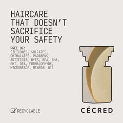 Cécred Nourishing Hair Oil fragrance notes inspired by Temple Oud and jasmine.