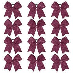 CEELGON burgundy glitter cheer bows with 8-inch span for game-day styling.