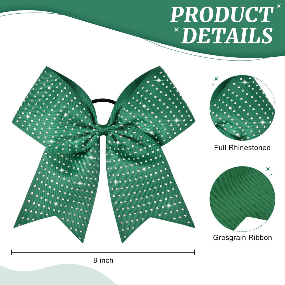 CEELGON forest green glitter cheer bow 2 highlights iridescent shine for game day